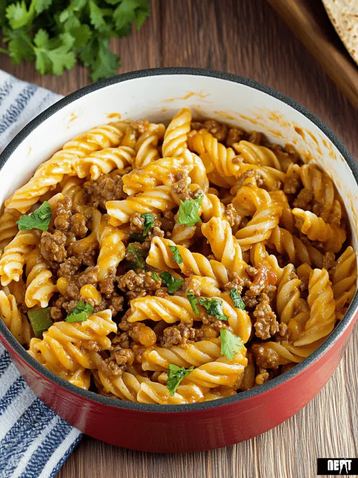 Cheesy Taco Pasta Recipe - amandarecipes.com